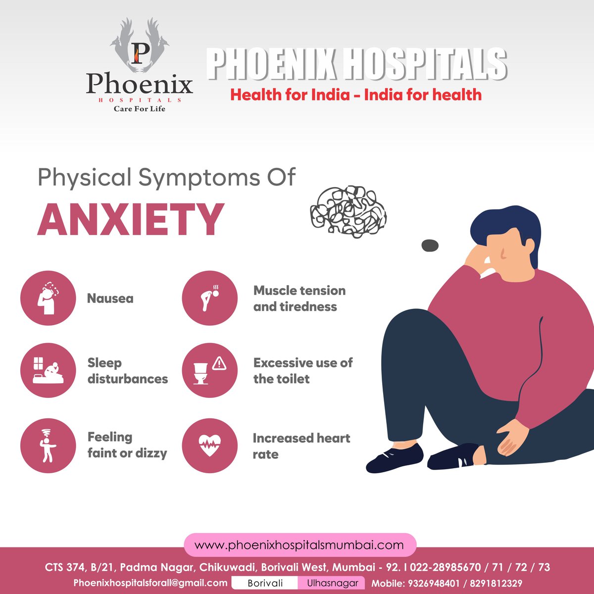 Physical symptoms of anxiety can manifest in variousways, often taking a toll onbothbodyandmind.Recognizing the symptoms of physical anxiety is vitalfor timely intervention and effective stresmanagement, preventing potential healthcomplications and enhancing overall well-being.