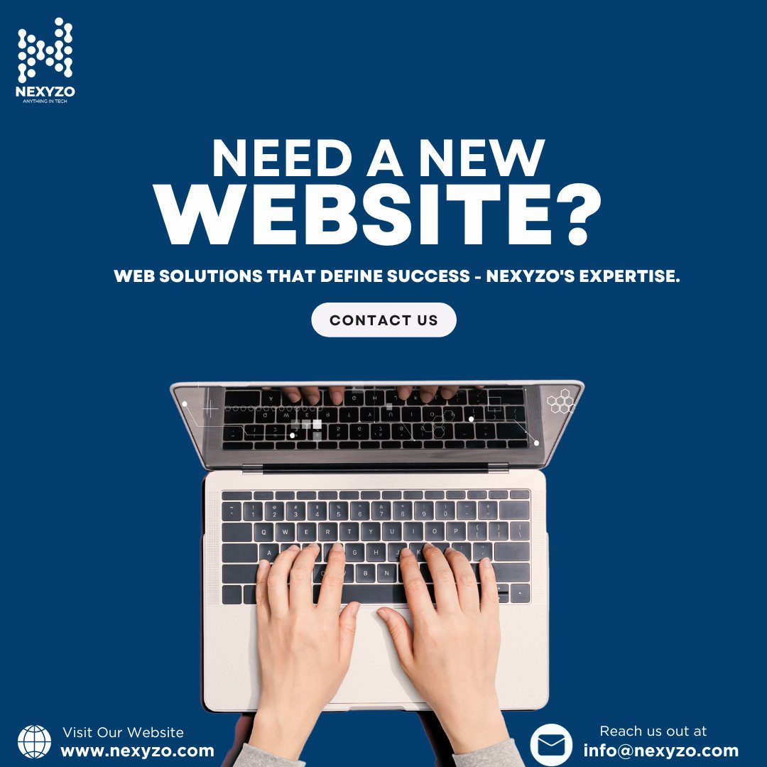 NexyzoInfo's tweet image. Unleash the power of your digital footprint with Nexyzo Technologies! 💡💻 Elevate your brand with our tailored web development services, designed to captivate and engage. #CraftingTheFuture #YourDigitalAdvantage #CustomWebDev"