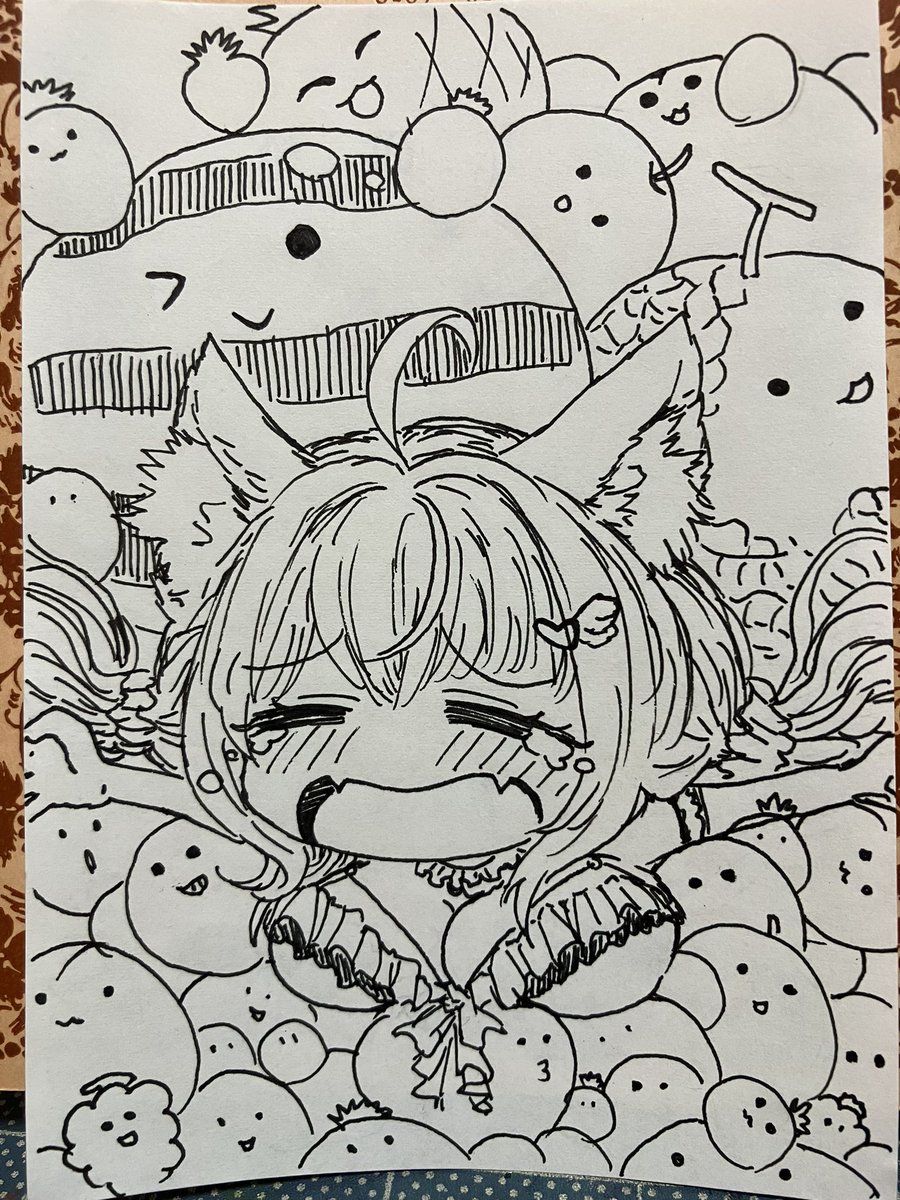 スイカゲーム大変そうだったので #こよりすけっち 
