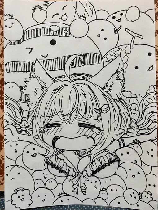 スイカゲーム大変そうだったので #こよりすけっち 
