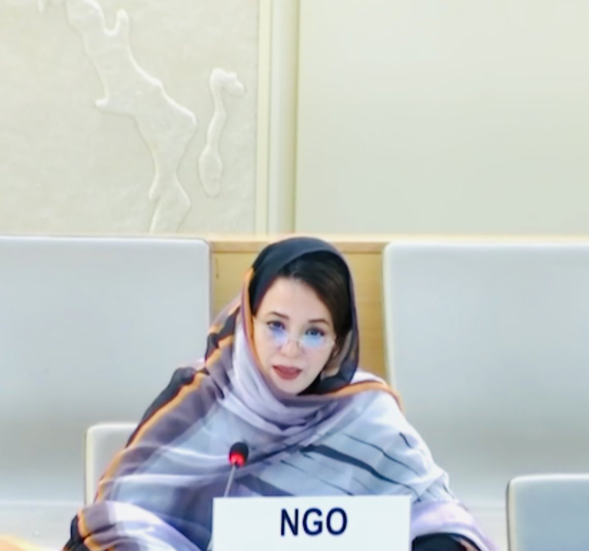 2006_aicha's tweet photo. “#Natural_disasters, #climate_change and #conflicts, has led to a decline in the results of decades of progress towards the common aspirations of sustainable development, and has made it an unattainable dream, for many countries, particularly in Africa”
@UNHumanRights 
#8EMRTD https://t.co/UkRdrqiO5l