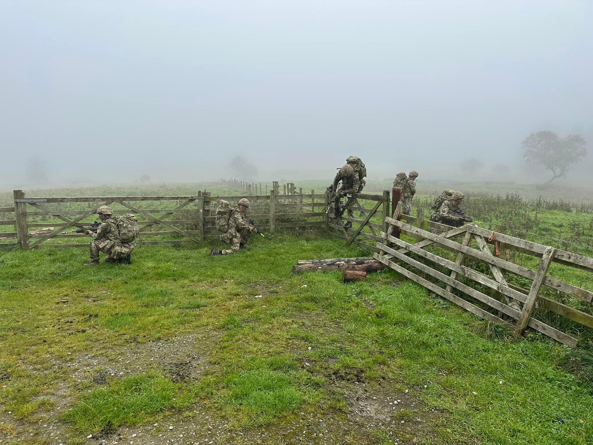 It’s the time of year when the training area becomes a bit more atmospheric - fortunately, Infanteers are made of tough stuff (and skin is waterproof!) #domore #infantry #octoberweather