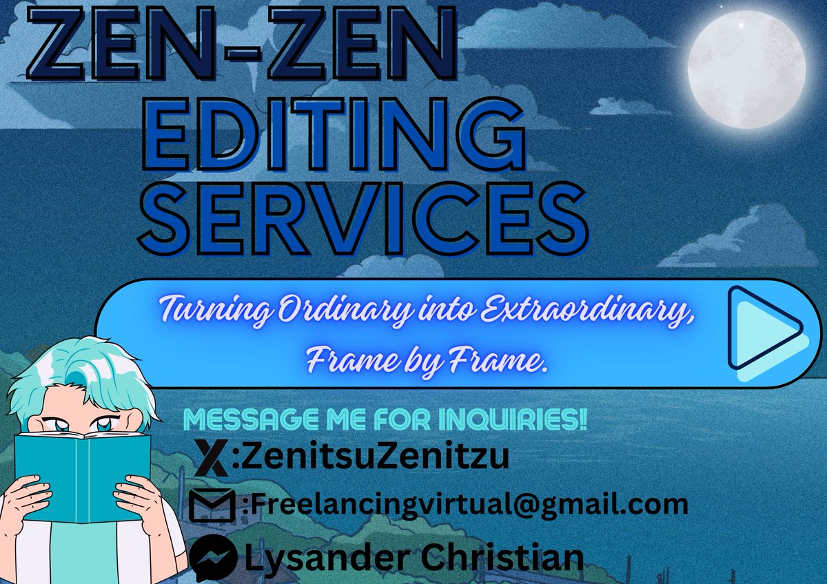 ZenitsuZenitzu's tweet photo. Ready to Bring Your Ideas to Life? Let's Collaborate on Your Next Editing Project!

Budget friendly editing commissions and a quality one!

What are you waiting for? Hit me up! https://t.co/ZebM0kCztx