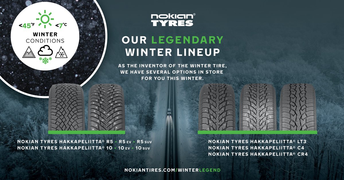 Get ready for a safe and exhilarating winter journey with Nokian Tyres. Visit NokianTires.com/WinterLegend and discover the innovation that started it all. ❄️ #legendarylineup #itsabeautifuljourney
