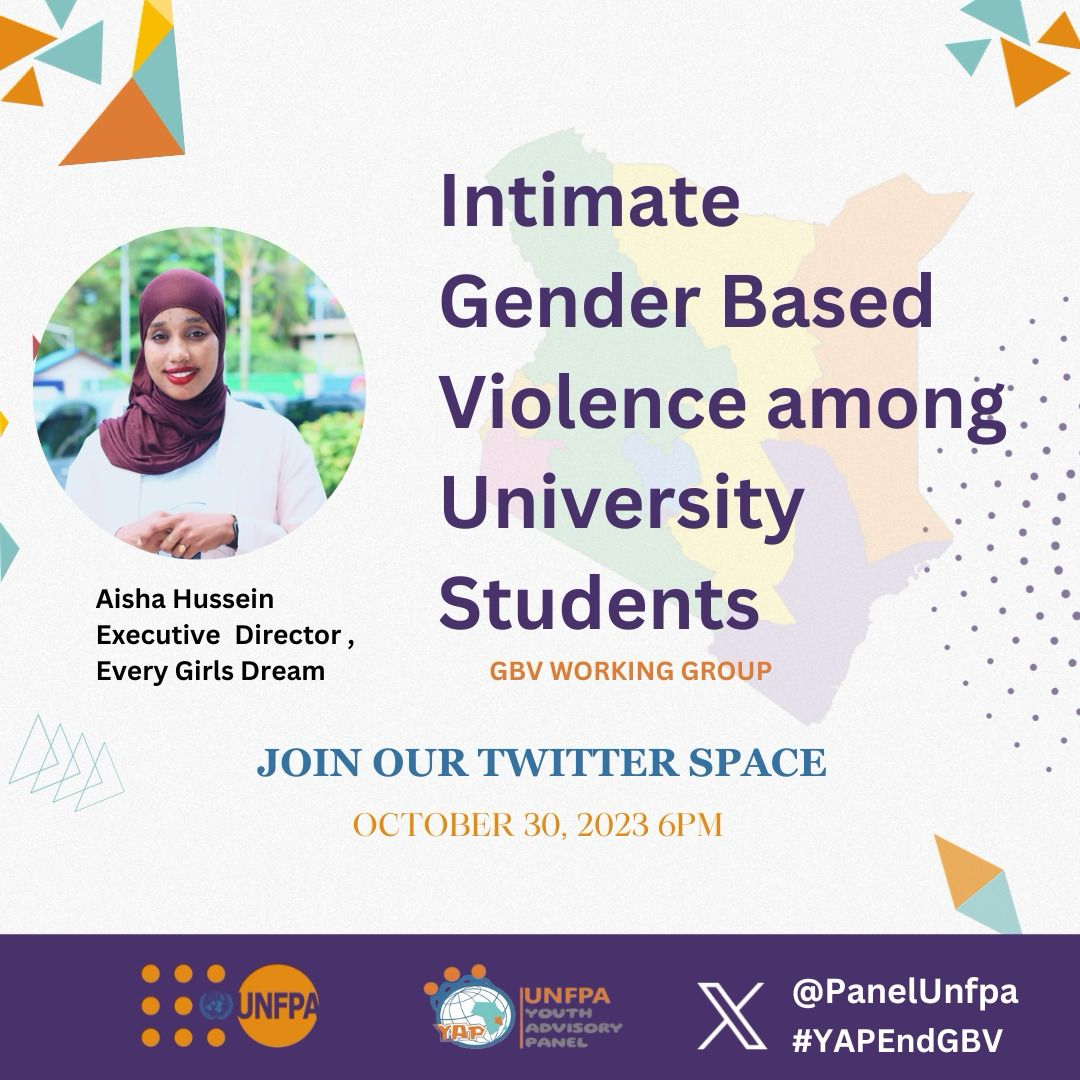 Make time and join our space today from 6pm for some engaging conversation around intimate partner violence. @UNFPA_ESARO @OdhiamboOlela @PanelUnfpa @UNICEFKenya @OleLeshan @Leseketetii @UNFPAKen