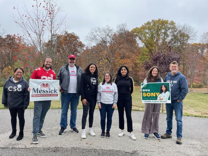 Thanks to @mh4oh for coming to Dublin to help us get the word out for Diva Sony, Amy Messick, Issue 1 and the whole @FCDems slate of candidates and issues!