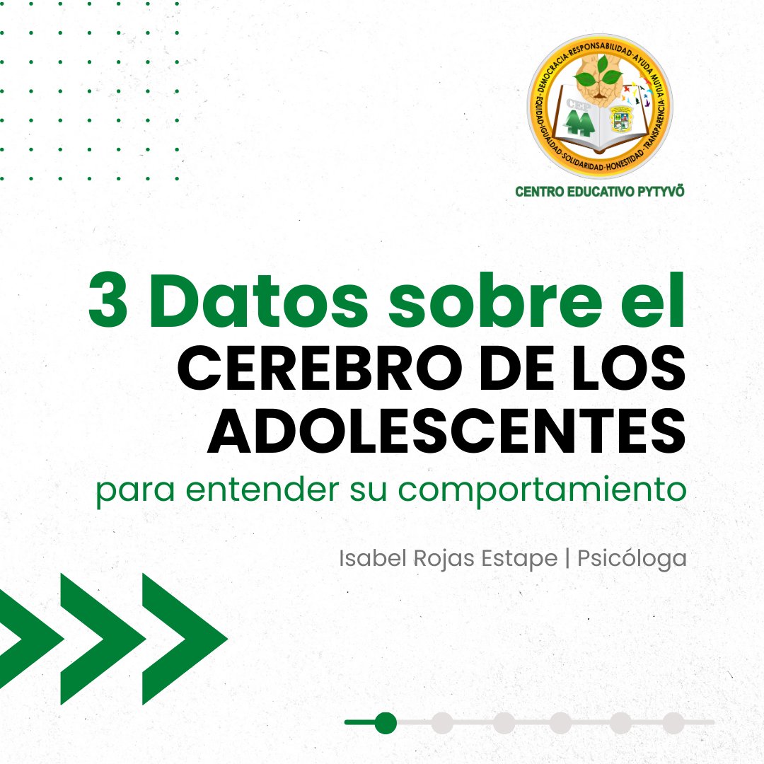 cepoficial__'s tweet photo. ¡Feliz inicio de semana! Te compartimos 3 datos sobre el cerebro de los adolescentes, según la Psicóloga, Isabel Rojas Estape, Especialista en terapia de las emociones.

➡Deslizá https://t.co/B6yhWZEStg