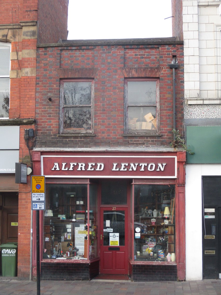 lordbonkers's tweet photo. I don't know whether it's a portal to another dimension or just the front for a secret society whose  underground railway can be reached from its cellar, but Alf Lenton's Leicester shop remains unchanged. https://t.co/DWe5vUnrGG