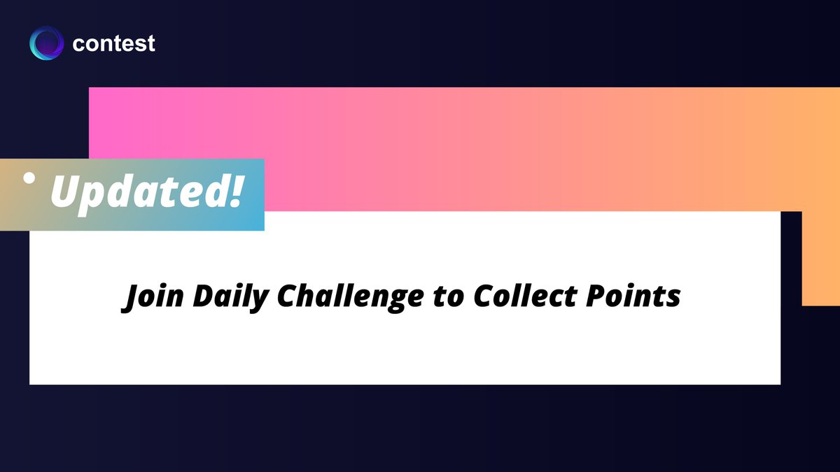 contestxyz's tweet photo. 🚀 Big Changes Ahead! 🌟

Starting from November 1st, we're shaking things up! No more daily challenge bonuses, but your points are here to stay.

Get ready for our thrilling new competition with fresh challenges and exciting rewards. Stay tuned, and let the excitement unfold! 💥 https://t.co/PcBBIMQIHw