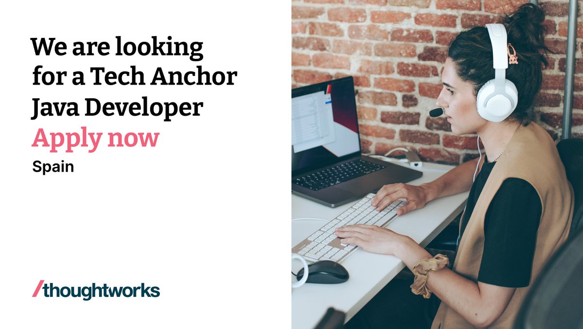 ThoughtworksESP's tweet image. ¿Estás preparado para ser el motor del éxito de nuestros clientes? Estamos buscando un Tech Anchor Java Developer para liderar la operación. Únete a nosotros para dar forma al futuro de la tecnología. Aplica aquí: thght.works/46UpIf3
#TechAnchor #DesarrolladorJava