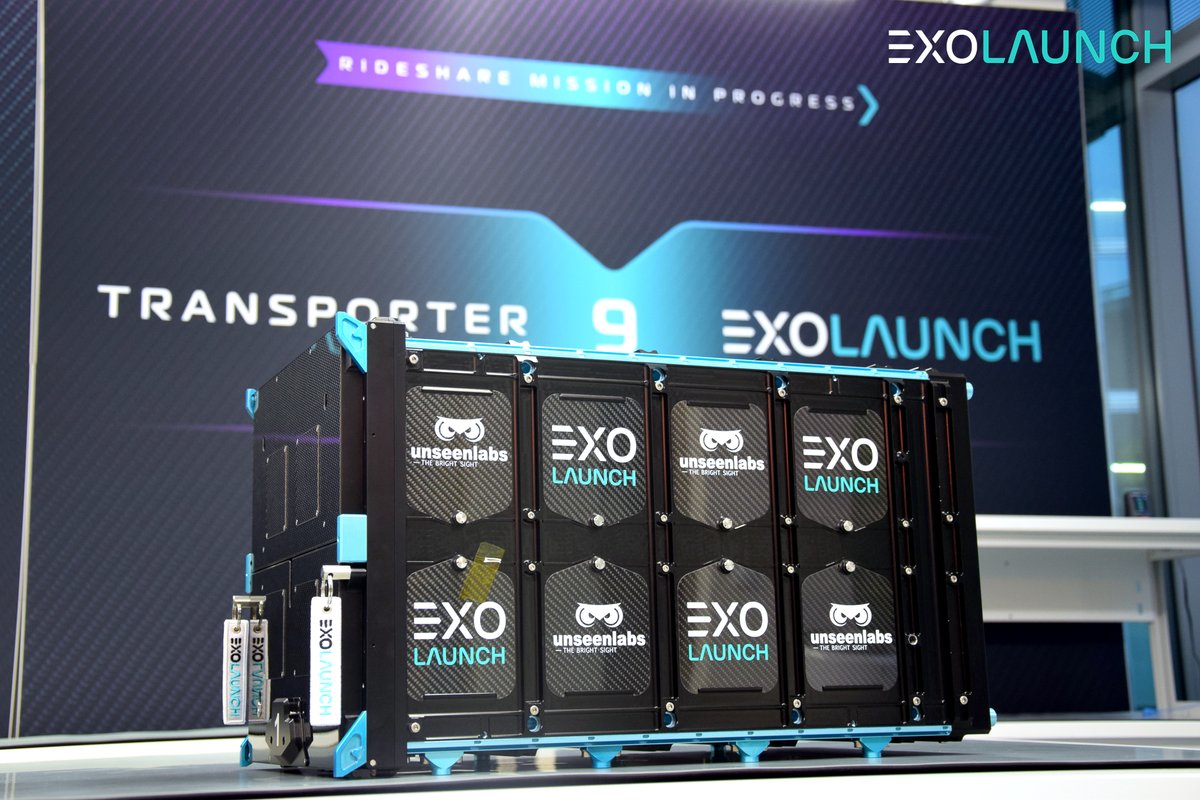 UnseenLabs's tweet photo. Unseenlabs x Exolaunch 🚀BRO-10 &amp; BRO-11, our groundbreaking tenth and eleventh satellites, have been integrated into @EXOLAUNCH's #EXOpod deployer for @SpaceX's #Transporter9 Mission. The launch of SpaceX's Falcon 9 is schedule for NET Nov.
#DoubleSpectrumMission #BRO10 #BRO11 https://t.co/QWCbMhF36c