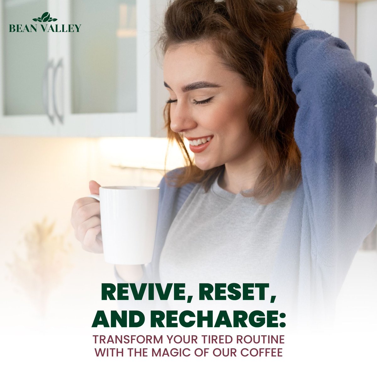 Revive 🧘🏻‍♂️, Reset, and Recharge: Transform your tired routine with the magic of our coffee.

#beanvalley #CoffeeInATeaBag #MorningRitual #coffeetime #coffee #coffeelover #coffeegram #coffeelife #coffeeroaster #coffeeart #dailycoffee #qualitycoffee #EthicalCoffee #SustainableChoice