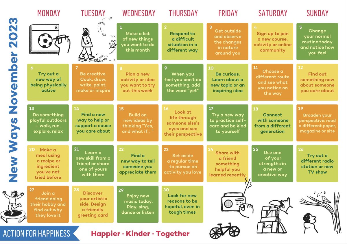 It's time to be #openminded with <a href="/actionhappiness/">Action for Happiness</a> during New Ways November!