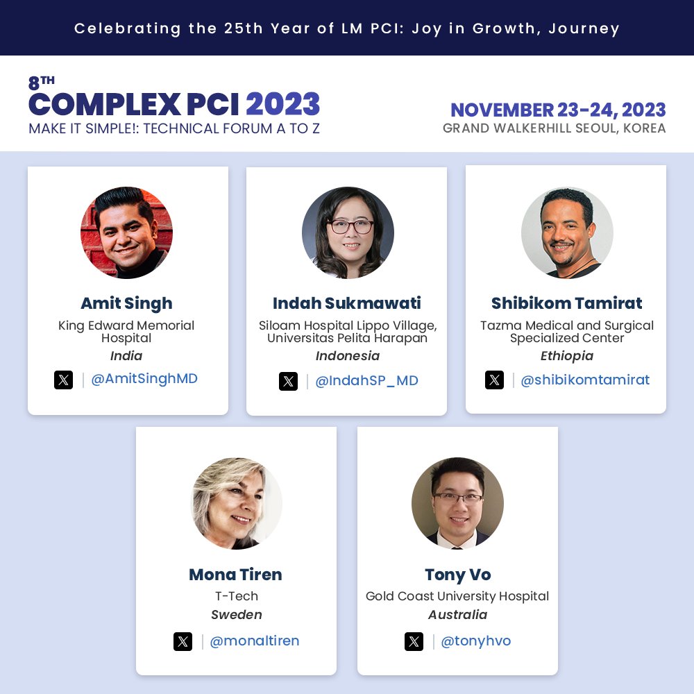 Meet the team of #COMPLEXPCI2023 Social Media Ambassadors who hail from different countries across the globe! 👋Freely share your thoughts about the meeting and multiply your excitement by joining us on social media. 🔗Go Register: bit.ly/46lkkBD