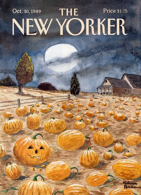 #OTD in 1989
Cover of The New Yorker, October 30, 1989
Charles Addams
#TheNewYorkerCover #CharlesAddams #Halloween #pumpkins #farm