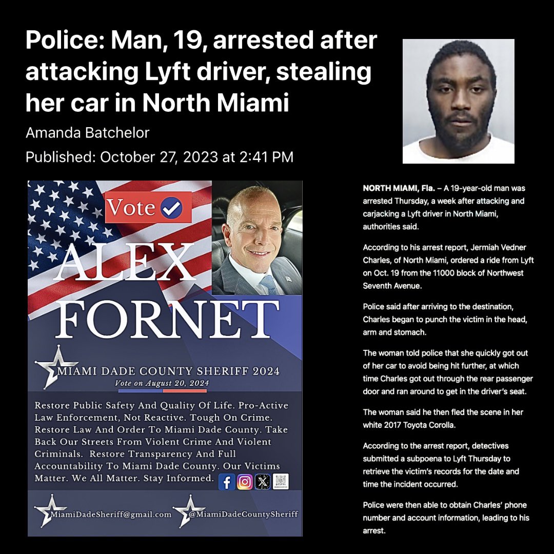 local10.com/news/local/202…. #CARJACKING #CARJACKERS #CARJACKINGMIAMI #BADGUYSMIAMI #CRIMINALSWITHGUNS #ITSNOTTHEGUN #MIAMIMOSTWANTED  #LYFT #VIOLENTCRIMEMIAMI #VIOLENCEMIAMI #CRIMEMIAMI #MIAMICRIME #RISINGCRIME #NEWSHERIFFINTOWN2024 #WEAROURSTAR #PUBLICSAFETYMIAMIDADE #SHERIFF2024