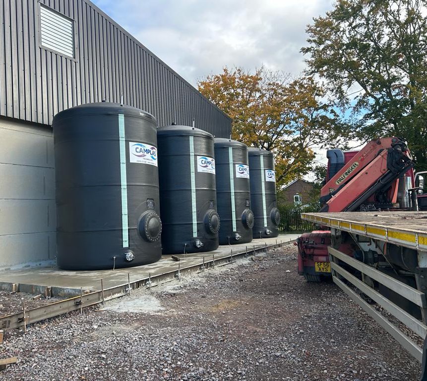 4x30,000 litre tanks for Liquid fertiliser delivered to a farm in Maidenhead last week. The farmer requested a certain RAL number to match his buildings. The bund will be built this week. #liquidfertiliser