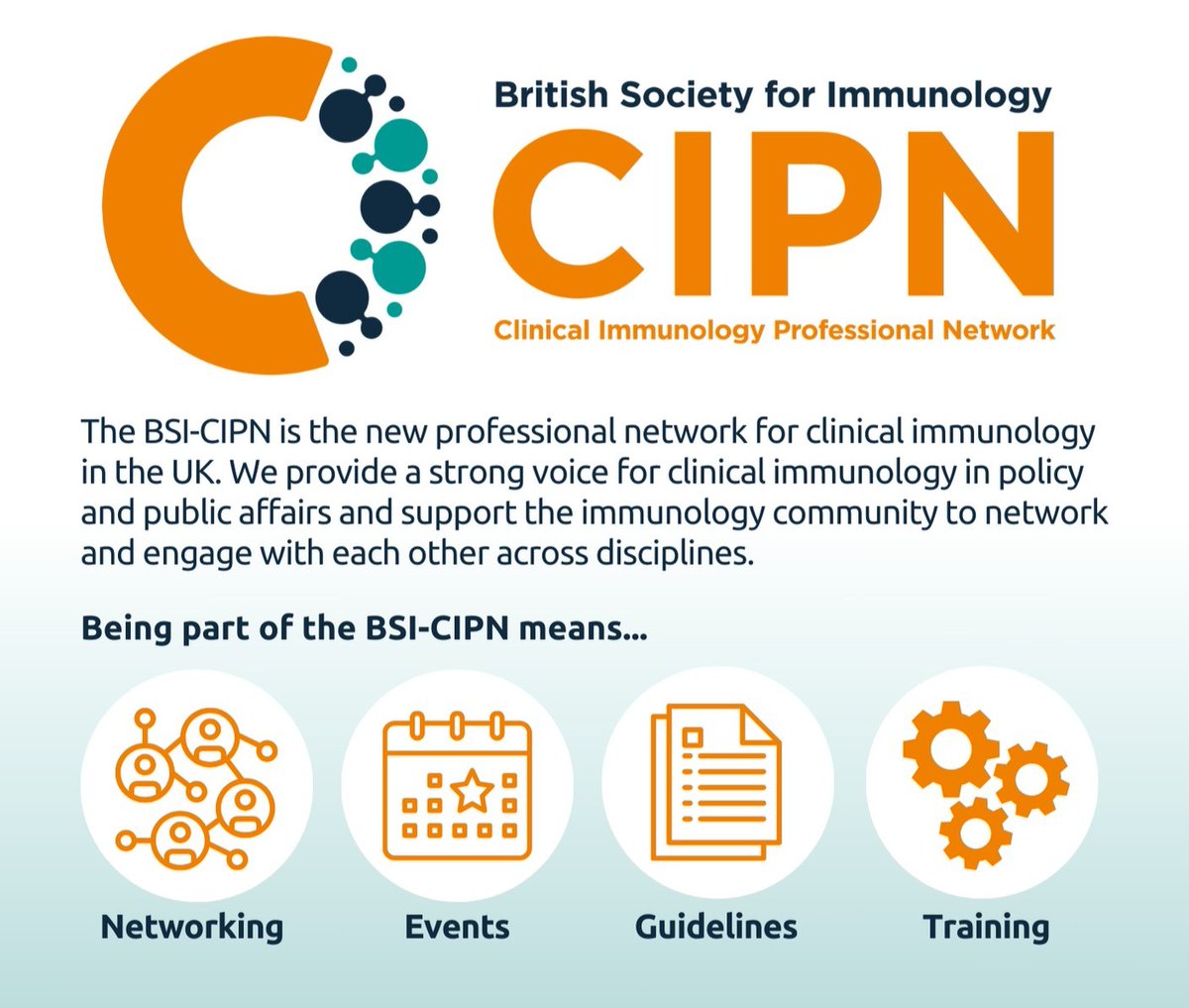 Do you work in #ClinicalImmunology? Join us to share best practice! 

We're a professional network for #immunologists, #HealthcareScientists, #allergists, #pharmacists, immunology specialist #nurses &amp; others in the sector 🥼🏥

Find out more &amp; how to join: bit.ly/429mqlv