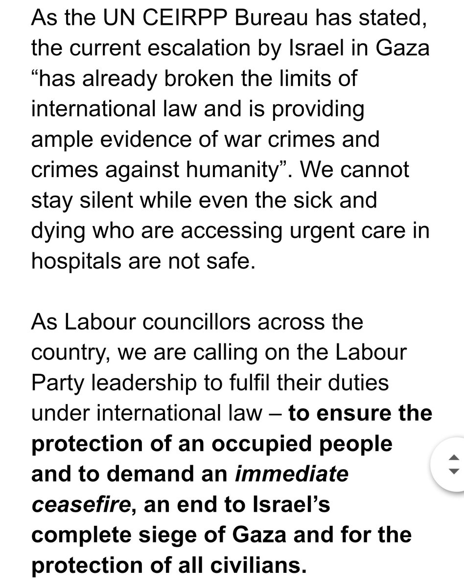 NEW: Over 230 Labour councillors have signed an open letter to <a href="/Keir_Starmer/">Keir Starmer</a>, calling on him to demand a ceasefire and an end to the Gaza siege.

34 councillors have resigned over Starmer stance.

A dozen frontbenchers and regional mayors have taken a different line on Gaza too.