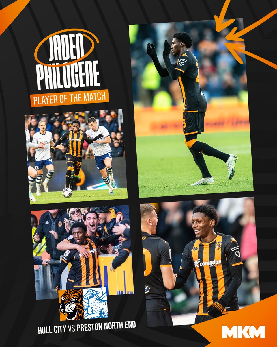 Hull City (@hullcity) on Twitter photo Your Player of the Match against Preston... 🏆
🔥 Jaden Philogene 🔥
#hcafc | <a href="/mkmbs/">MKM Building Supplies</a> Your Player of the Match against Preston... 🏆
🔥 Jaden Philogene 🔥
#hcafc | <a href="/mkmbs/">MKM Building Supplies</a>