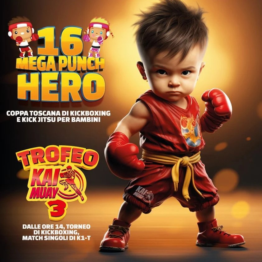 TeamKaiMuay's tweet photo. Il 19/11 sarà una super giornata dedicata agli sport da combattimento! Mattina con #MegaPunchHeroes evento per bambini dai 6 ai 12 anni. I piccoli atleti avranno l'opportunità di confrontarsi nel torneo di #kickboxing games e la #CoppaToscana di #kicklight e #kickjitsu. #kaimuay https://t.co/zJ4oY0xmi3