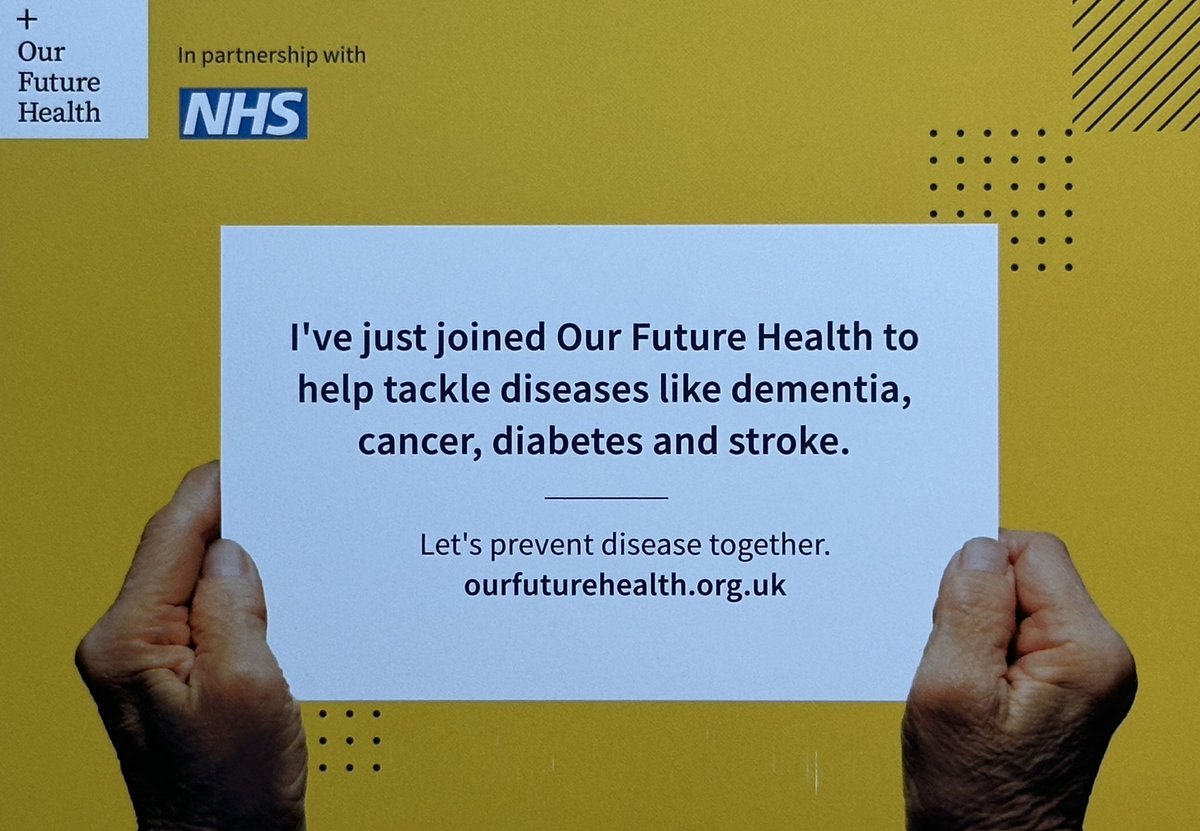 abbeyking's tweet photo. @ukfuturehealth I've just signed up to this massive study: Our Future Health. Had my blood tests last Friday. They need 5 million people so take a look and see if you could join. 

#ourfuturehealth https://t.co/OHspzpVghk