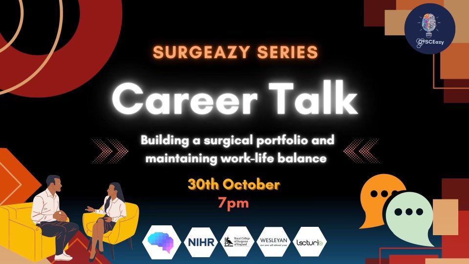 Wish there were things like this when I was a medical student!

Career talk tonight on building a portfolio &amp; work-life balance for medical students &amp; others interested in surgery

30 October 1900 GMT 

Given by <a href="/HardieSurgery/">John Hardie</a> 

Free link to join 

👇

us06web.zoom.us/j/84426860004?…
