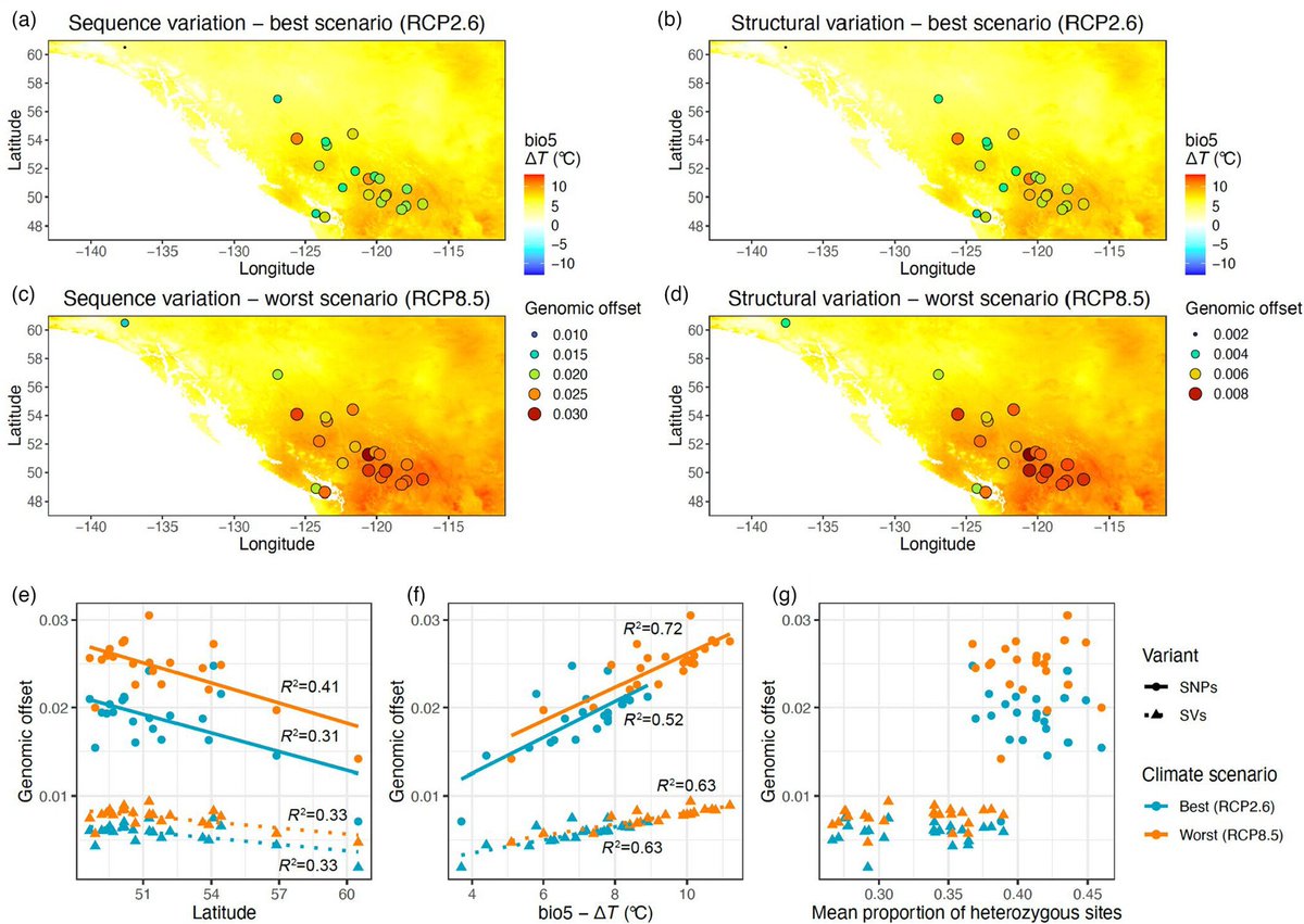 Genomic vulnerability of a freshwater salmonid under climate change doi.org/10.1111/eva.13… by Tigano et al @t_annina #salmon #genomic #offset #ClimateChange