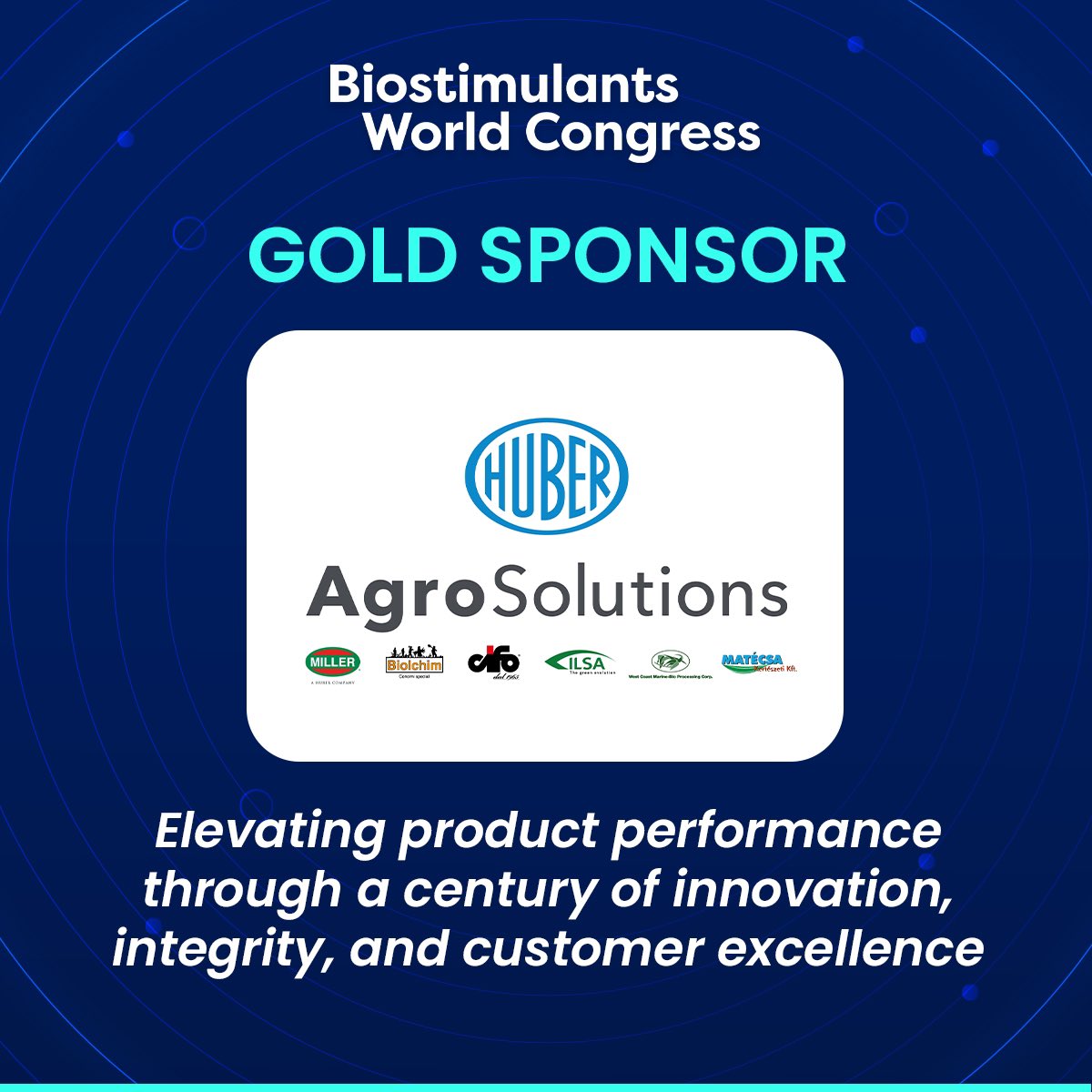 NewAgIntl's tweet photo. Welcoming our Gold Sponsor, Huber AgroSolutions, at the Biostimulants World Congress! 

Join them at the event from November 28 to December 1, 2023, at Allianz Mico, Milan, Italy, and discover how they’re shaping the future of agriculture.

Register now: https://t.co/scdtA6ezUX https://t.co/UMcXXlAaXW
