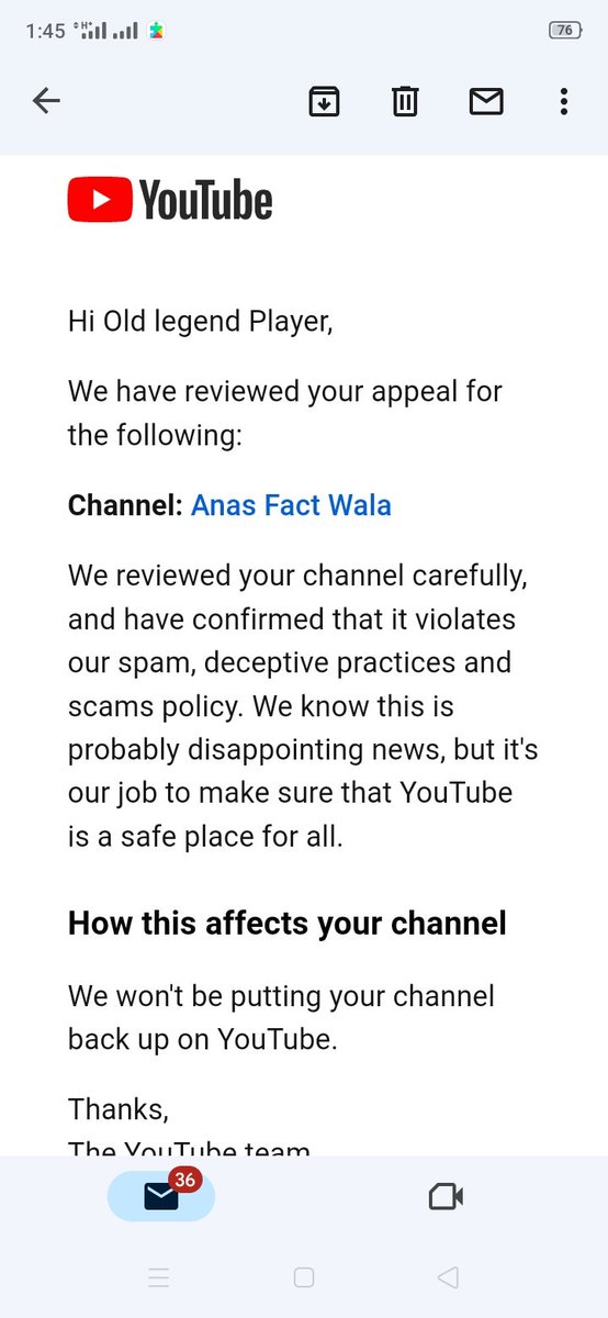 anasedit23's tweet photo. @TeamYouTube @YouTube @YouTubeIndia 
Dear YouTube Team,
You deleted my channel without any reason please return my channel to me I have never violated YouTube's community guidelines please return my channel to me 
Channel Url:-https://t.co/ztsNjJFi1h https://t.co/sy2OnwPhg9