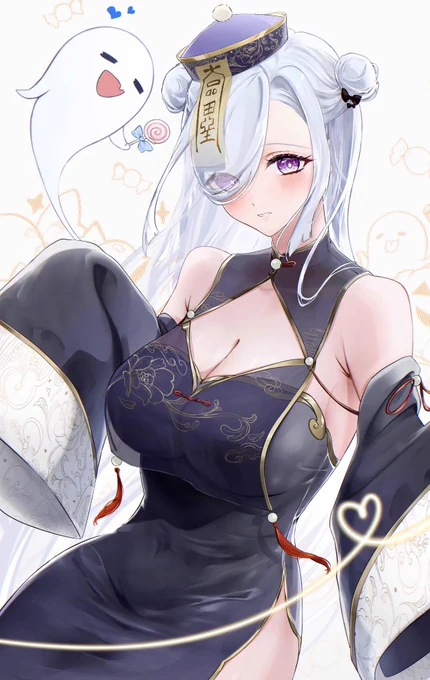 「とりっく…おあ…?」 俗世のことはよく分からぬ…な申鶴さん  #申鶴 #shenhe #原神