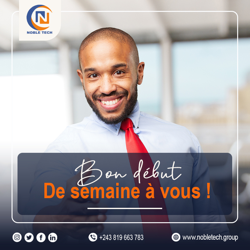 NOBLETECH9's tweet image. Nous vous souhaitons une semaine pleine de détermination.
Excellente semaine à vous !

Nous sommes joignable au

📩 contact@nobletech.group
🌐 nobletech.group
📞 +243 819 663 783

#souhait #nobletech #technologie