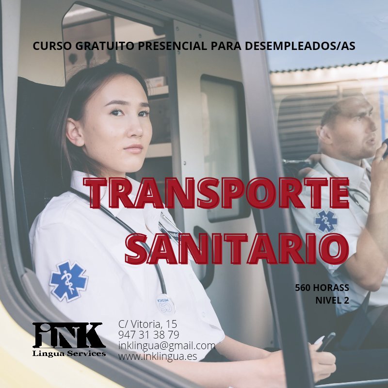 inklingua's tweet photo. ‼️GRATUITO‼️
📚 Certificado de profesionalidad 
🚑 TRANSPORTE SANITARIO (560h)
🙋🏼‍♀️🙋🏻‍♂️Presencial
👦🏼👩🏽 Desempleados/as
📩 MD, email o 📲 947 31 38 79

Más info: https://t.co/7IjiCgGB1i

#INK #INKLingua #MuchMoreThanJustAnAcademy https://t.co/jiekwtsBpb