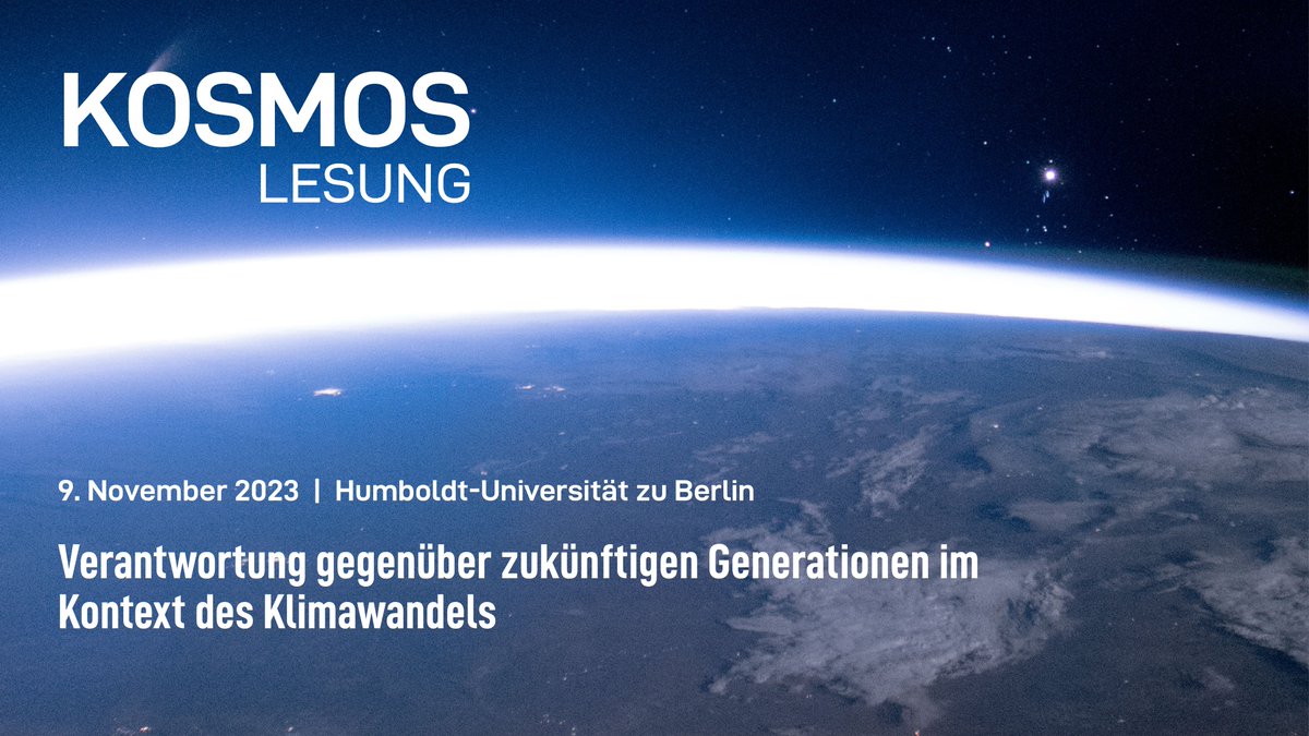 Was schulden wir künftigen Generationen? Welche Relevanz hat Generationengerechtigkeit für die heutige Klimapolitik? Mit diesen Fragen befasst sich #HU-Prof.'in Kirsten Meyer in der #KOSMOS-Lesung <a href="/BerlinSciWeek/">Berlin Science Week</a> am 9.11! Mehr Infos➡️open-humboldt.de/de/calendar/ko…