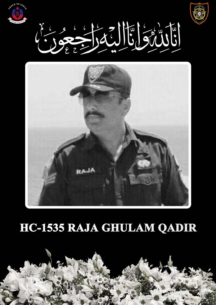 ssusindhpolice's tweet image. Head Constable Raja Ghulam Qadir of Special Security Unit (SSU) met an accident while going to duty on 20th October 2023. Today, he embraced martyrdom at hospital during treatment.

#Martyrs #OurHeroes