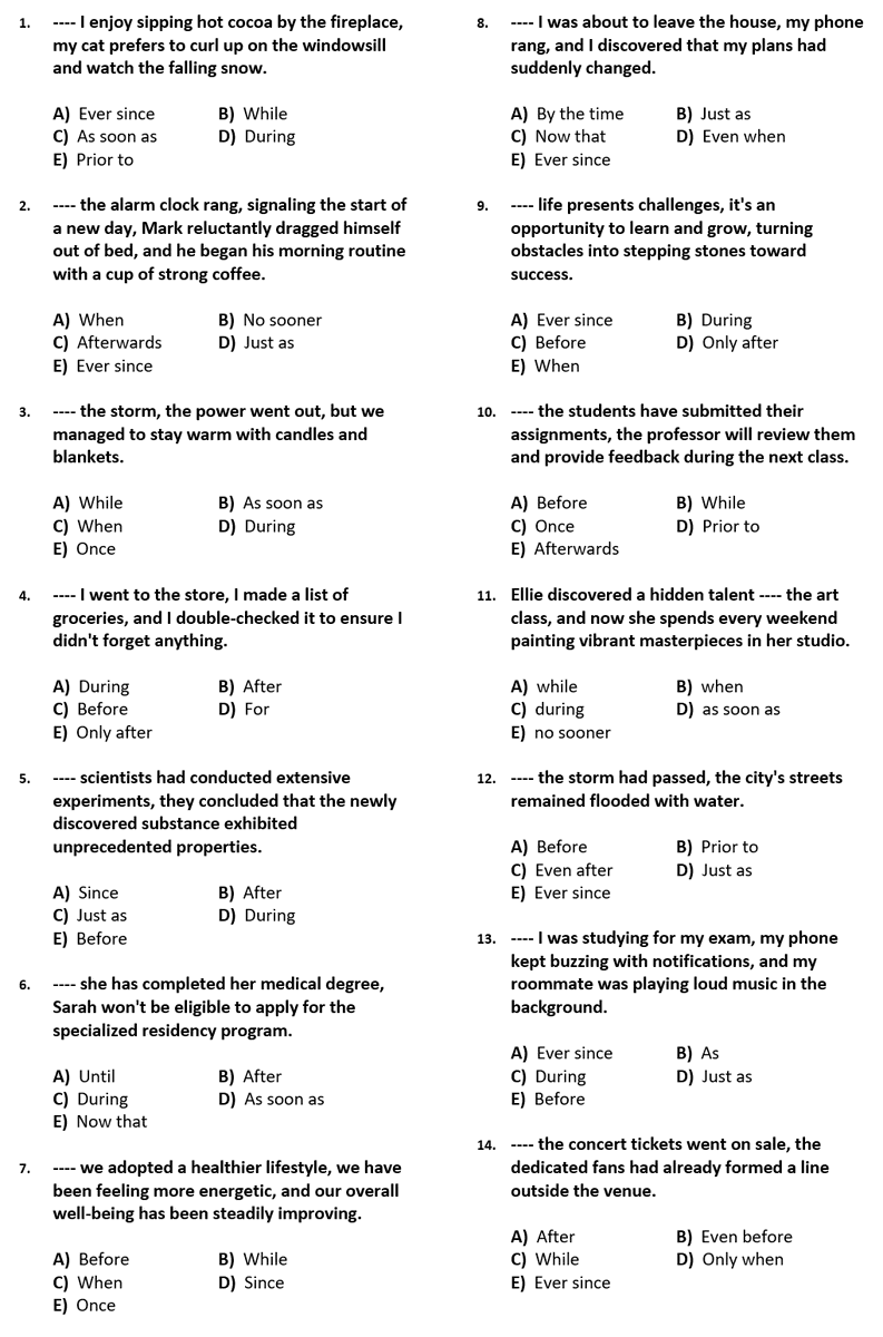 seyfihoca's tweet photo. 14 soru (subordinating conjunctions of time) #yds #yökdil #eyds #ydt #grammar #ielts #satprep #toefl https://t.co/9PYfhQwAr1