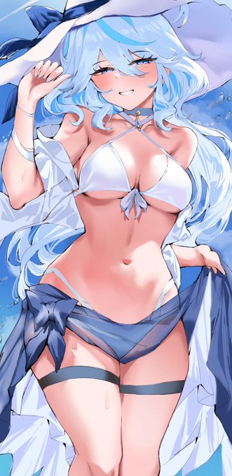 水元素😖🩵
#今月描いた絵を晒そう
#原神 