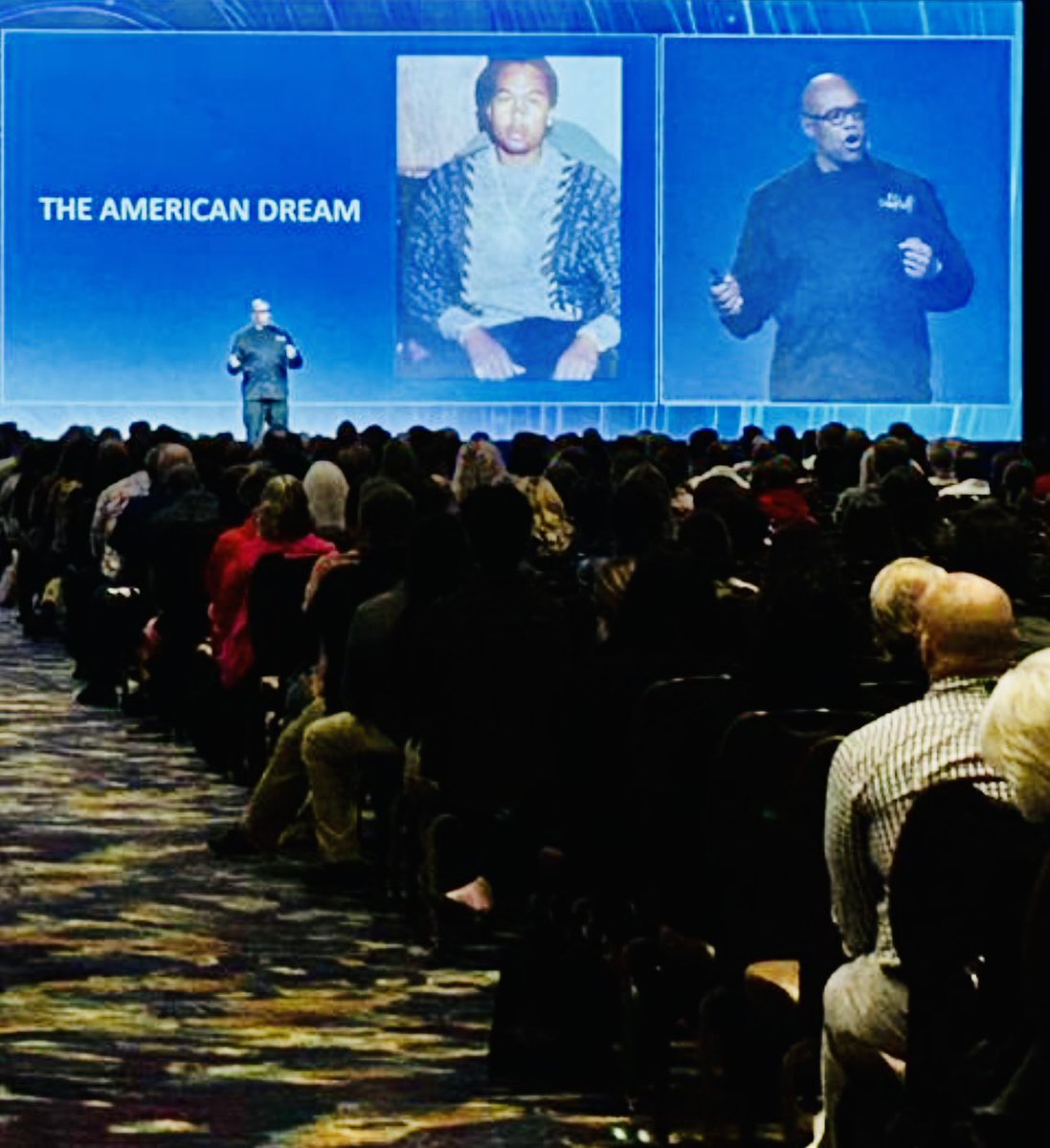 Chefjefflive's tweet image. Chef Jeff Henderson sharing his inspirational rise from the streets to the stove. #DevLearn #passion #learning #vision “I was told when I was a little boy I talked to much but now I talk all over the world.” - Jeff Henderson #nothardtobook #unlockingyourpotential #leadership