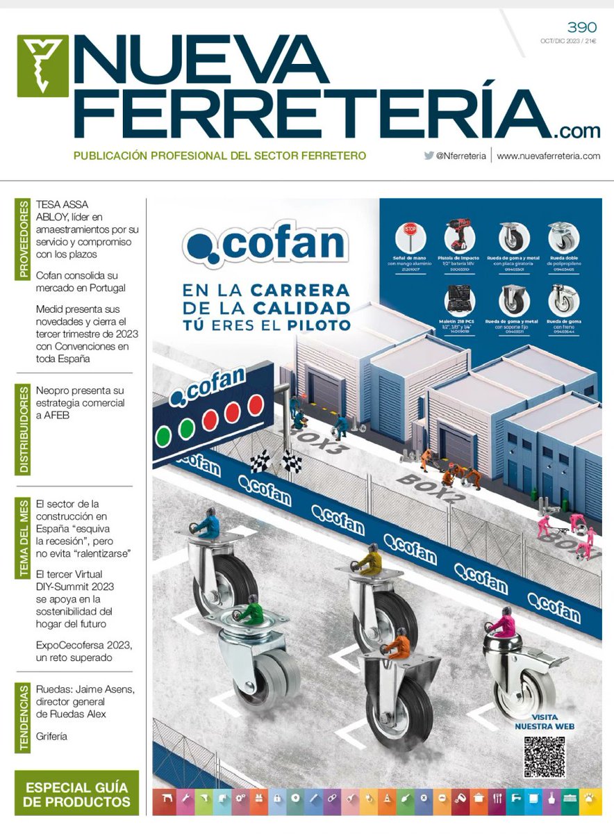🗞 Ya está disponible el número 390 de Nueva Ferretería 
👉🏼 nuevaferreteria.com/estatica/nuevo…

#NuevaFerretería390