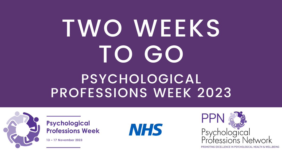 There are two weeks to go until #PsychologicalProfessionsWeek2023, #PPWeek23 featuring sessions on communities of practice, psychological practice in physical health, the growing psychological workforce, and more! Register now ppn.nhs.uk/ppweek2023/pro…