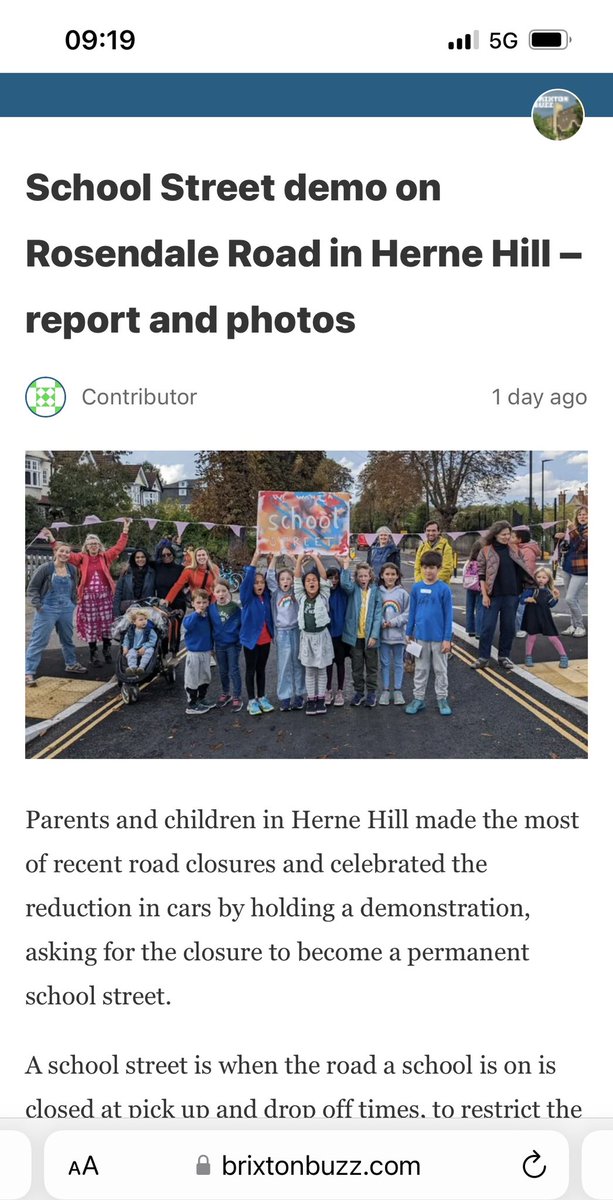 We’ve had 2 blissful weeks of safer pick up and drop offs @RosendaleSchool , while the road has been temporarily closed. Please make this a reality for the pupils here and make a #schoolstreet happen for us! @RezinaChowdhury @clairekholland bit.ly/46Mp4AI