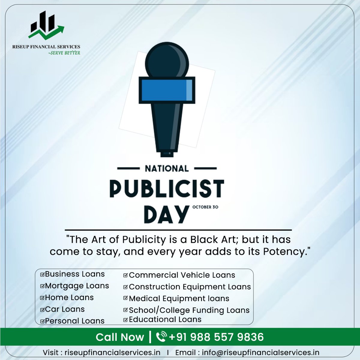 📣 Happy National Publicist Day! 🗞️ On October 30th, we celebrate the art of publicity, a powerful tool that continues to grow in strength year by year.
#riseupfinancialservices #loanservices #loans #businessloans #martgageloans #homeloans #homeloanservice #carloans #vehicleloans