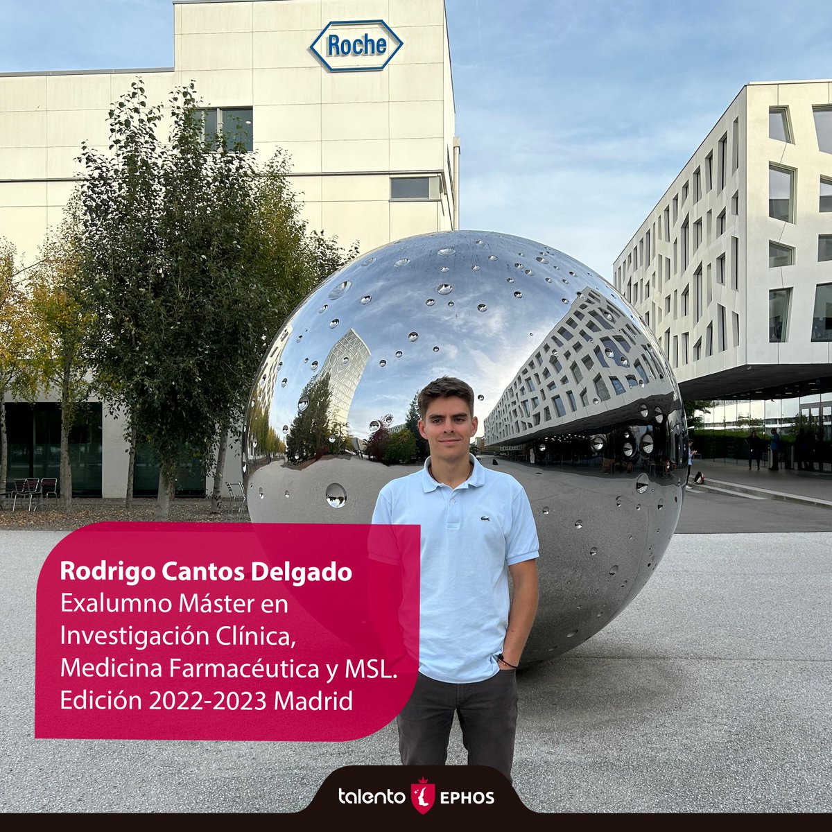 talento_ephos's tweet photo. ¡Enhorabuena Rodrigo! 🥳
Rodrigo acaba de finalizar el Máster en Investigación Clínica, Medicina Farmacéutica y MSL en Madrid y ya ha encontrado trabajo en Roche.
El trabajo y el talento dan sus resultados 🚀
#TalentoEPHOS #AlumnosContratados https://t.co/O2OcJJg51p