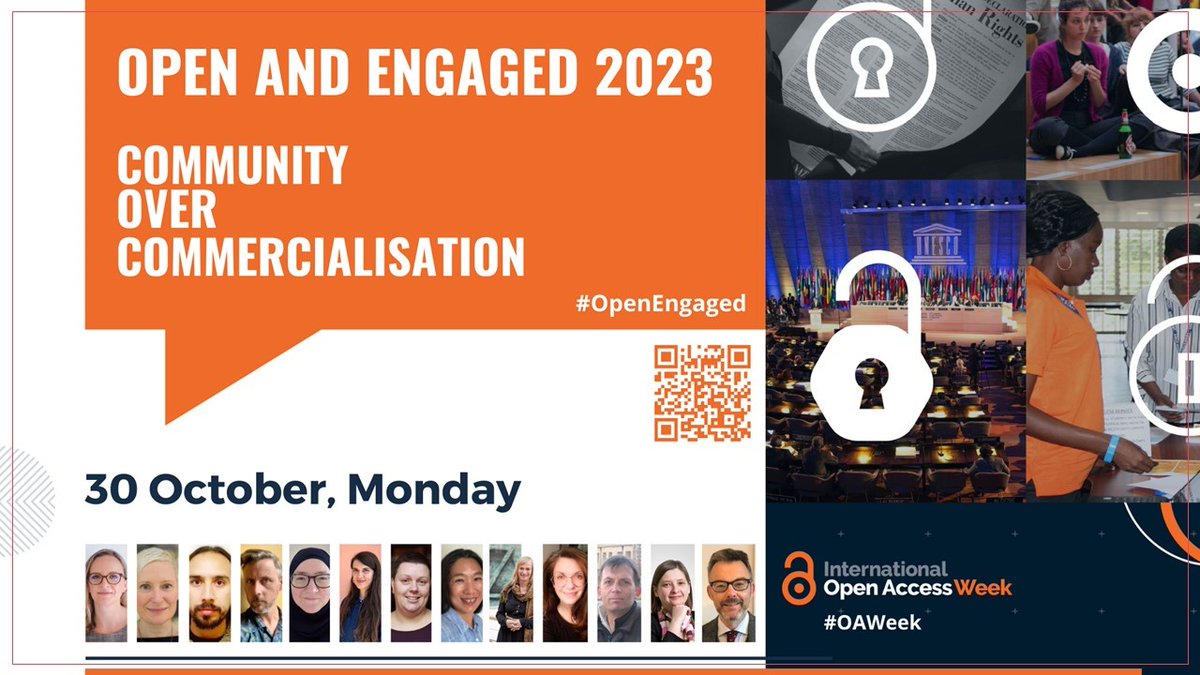 Open and Engaged 2023: Community over Commercialisation, @britishlibrary’s annual event for #OAWeek is happening today in a hybrid format, at the British Library and online. We are joined over 300 people in total both in-person and remotely. #OpenEngaged