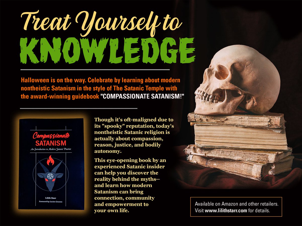 LilithStarr's tweet photo. Celebrate Halloween with "Compassionate Satanism: An Introduction to Modern Satanic Practice," the insider's guidebook to modern nontheistic Satanism: https://t.co/rvboAHCG9B 

Also available: "The Happy Satanist: Finding Self-Empowerment":  https://t.co/UyIFwQgRCX Plz share!🖤 https://t.co/nulBbHgJ3q