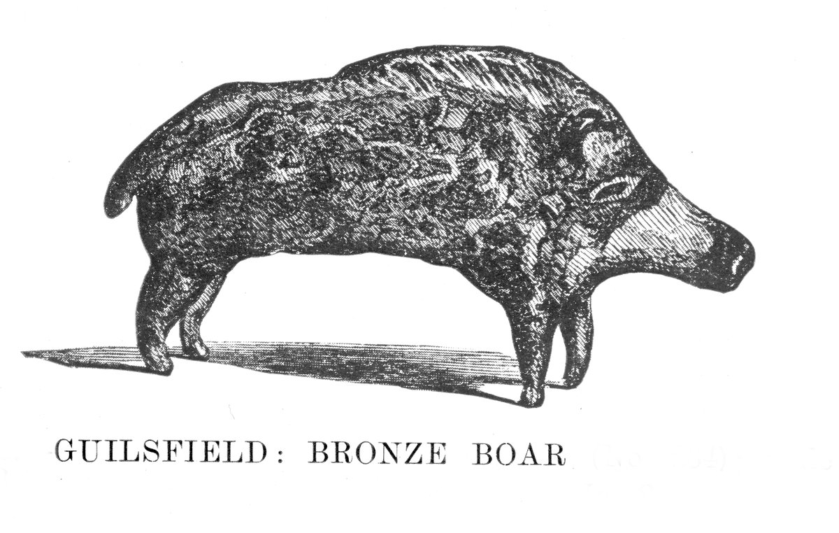 This Bronze Boar was found near Gaer Fawr Hillfort, #Guilsfield, in the 19th century. The style suggests that it is #IronAge in date. Now exhibited at @AmgueddfaCymru. The boar is featured in @RCAHMWales’ Montgomeryshire Inventory of 1911. shop.rcahmw.gov.uk/collections/do… #HBAHBooks