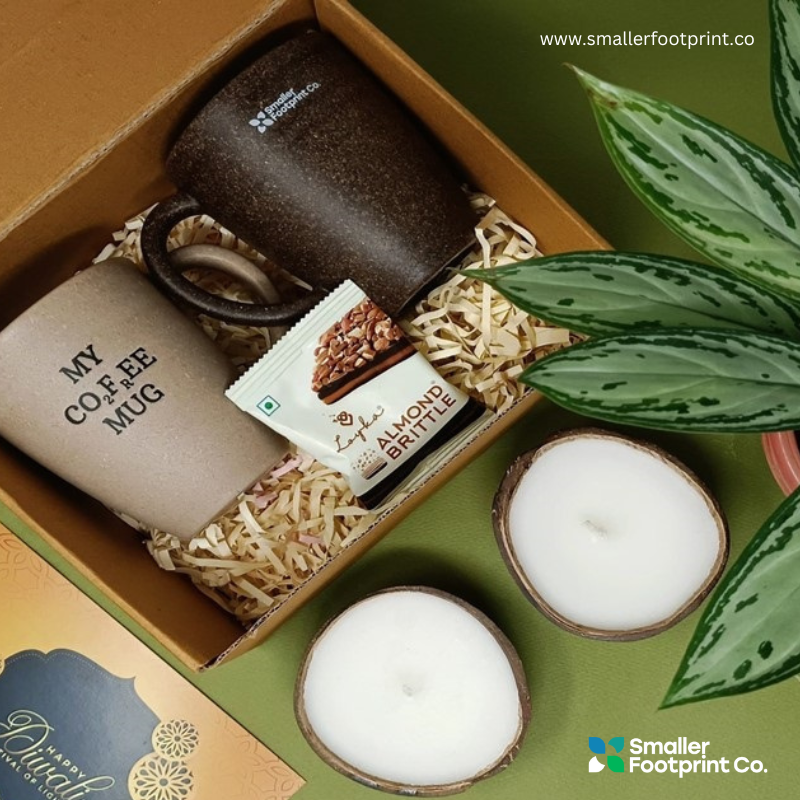 This Diwali, opt for eco-friendly corporate gifts! Pre-curated sets start at just Rs. 649 or customize from 100+ sustainable products. We handle logistics worldwide. Contact hello@smallerfootprint.co for pricing and green gifting solutions. 🎁🌿 #EcoGifts #SustainableGifting