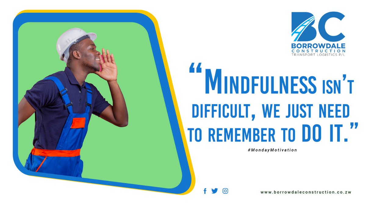Borrowdale_Con's tweet photo. Start your Monday by consciously laying the bricks of mindfulness. Remember, building a strong foundation isn't difficult; it only requires a gentle reminder to embrace the practice. Let your mind be the architect of your success this week! https://t.co/Bse3NoEPy3