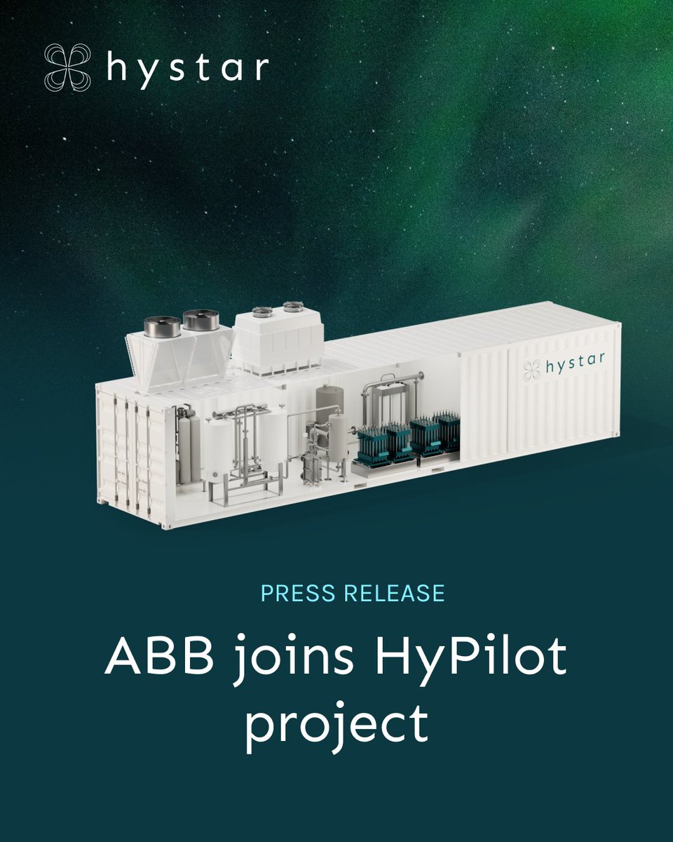 Hystar is happy to announce that ABB has joined the HyPilot project, alongside Yara, Equinor and Gassco.

Read more in our press release: bit.ly/3QAOfR0

#GreenHydrogen #HyPilot #partnership #technology
