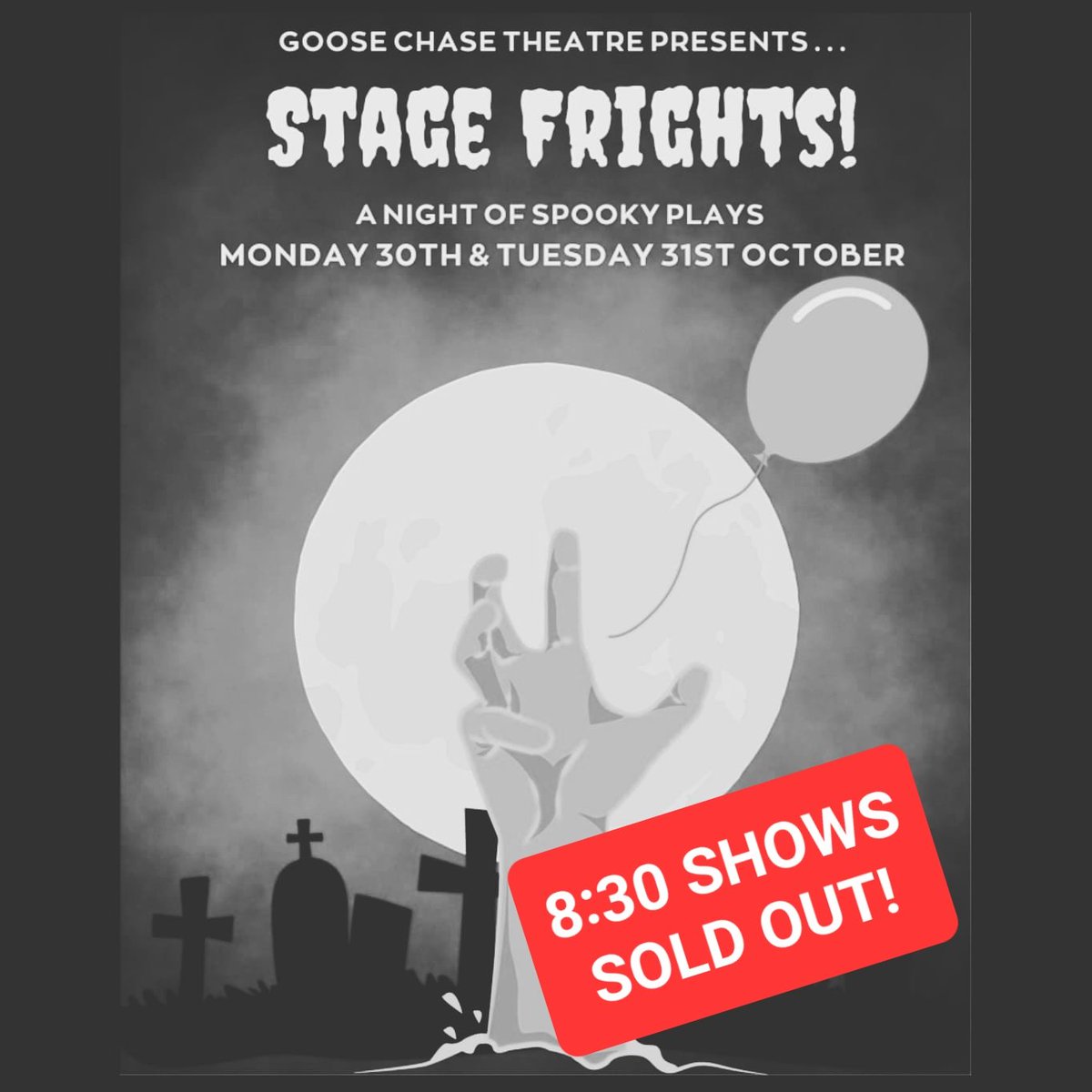 Both of our 8:30 shows are now sold out! Thanks again for all the support.

Tickets still available for the 6:30 showings.

Tickets at the link:

eventbrite.com/e/stage-fright…